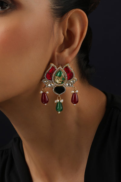 Tejal Multicolour Polki Dangler Earrings