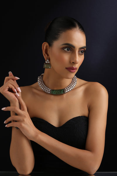 Aprajita Emerald Polki Hasli Set