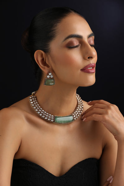 Aprajita Emerald Polki Hasli Set