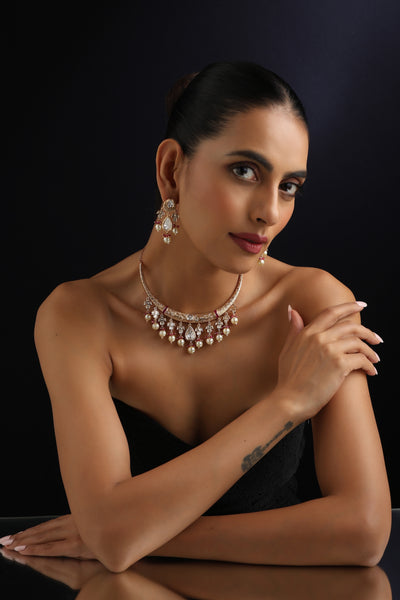 Mehwa Gold Polki Hasli Set
