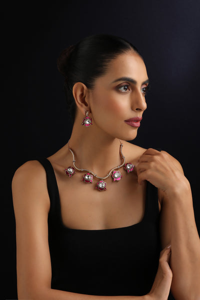 Mohdari Ruby Polki Hasli Set