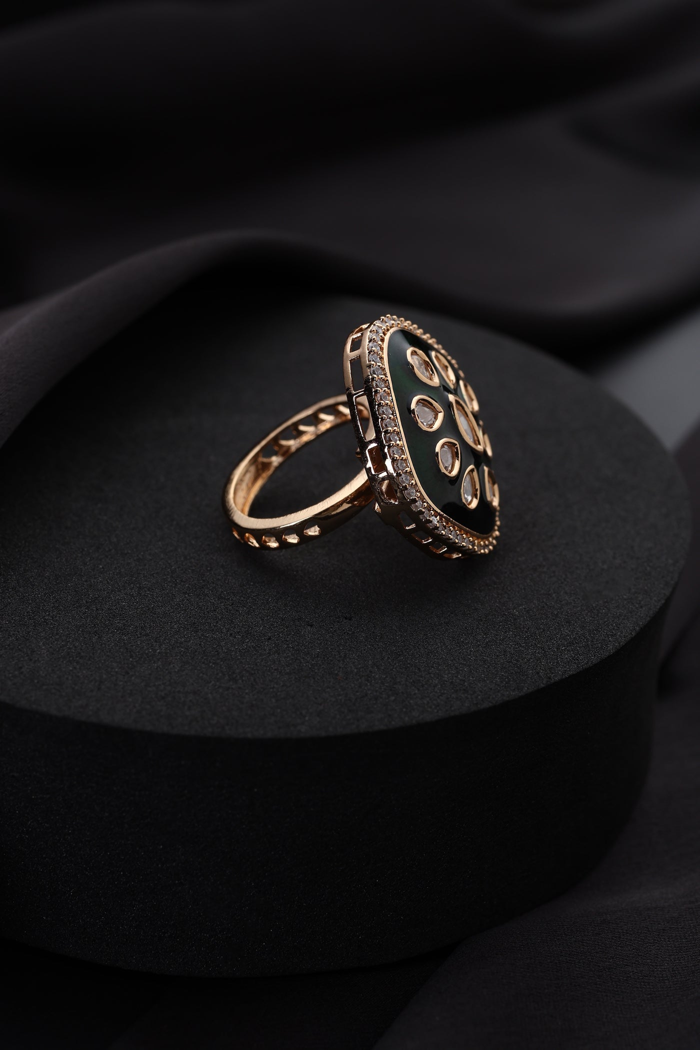 Serene Green Polki Ring