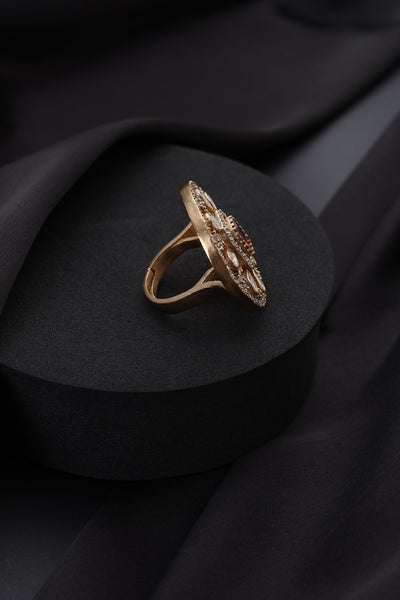 Raven Ruby Polki Ring