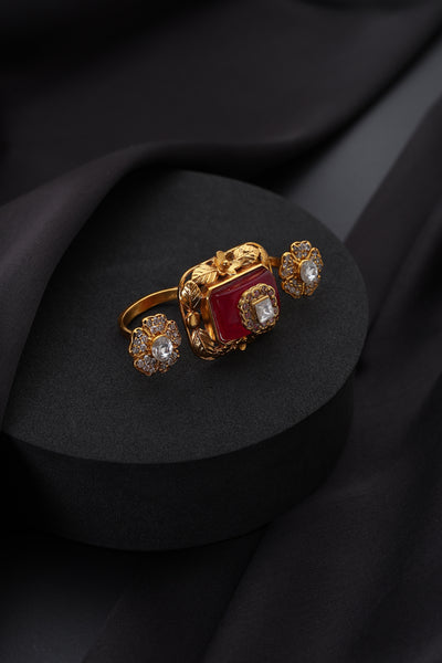 Elisha Red Polki Ring