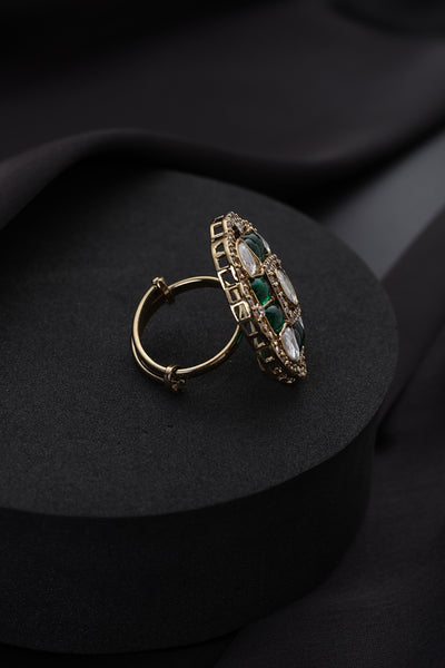 Indie Emerald Polki Ring