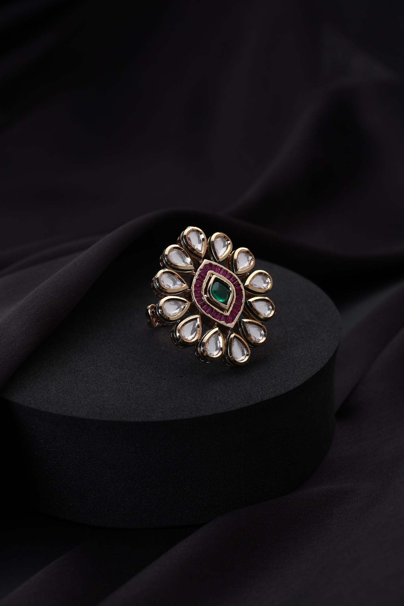 Phoenix Multicolour Kundan Ring