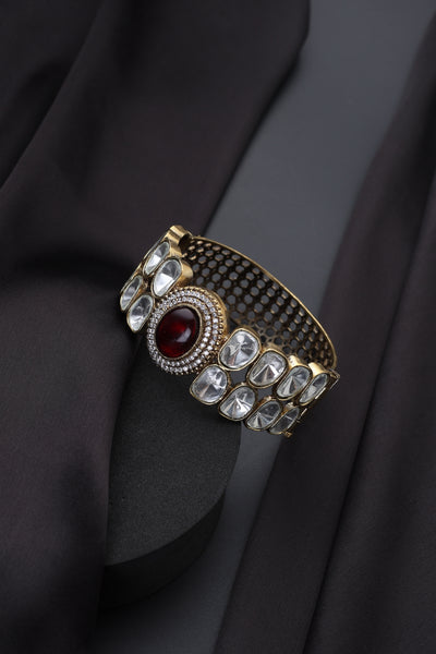Kshama Red Polki Bracelet