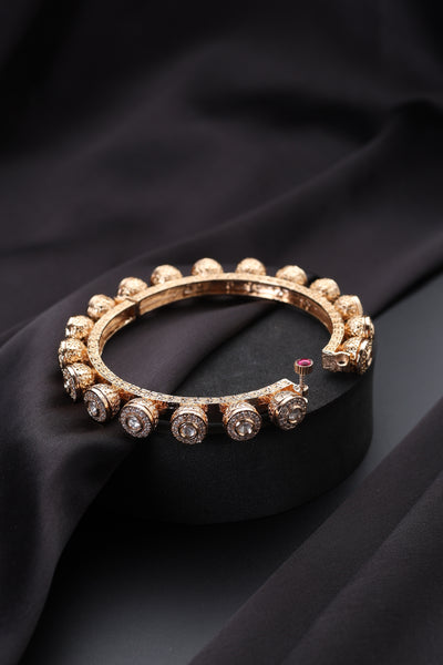 Tia Rose Gold Polki Pacheli Kada
