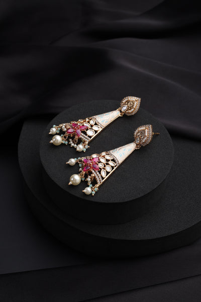 Asmi Multicolour Polki Dangler Earrings