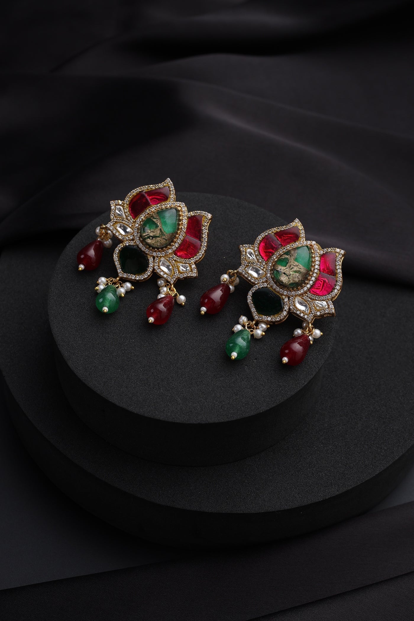 Tejal Multicolour Polki Dangler Earrings