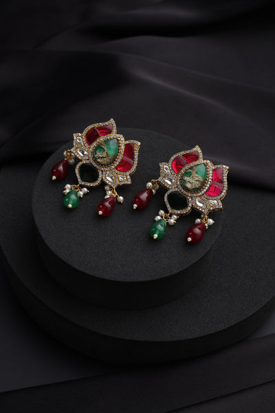Tejal Multicolour Polki Dangler Earrings
