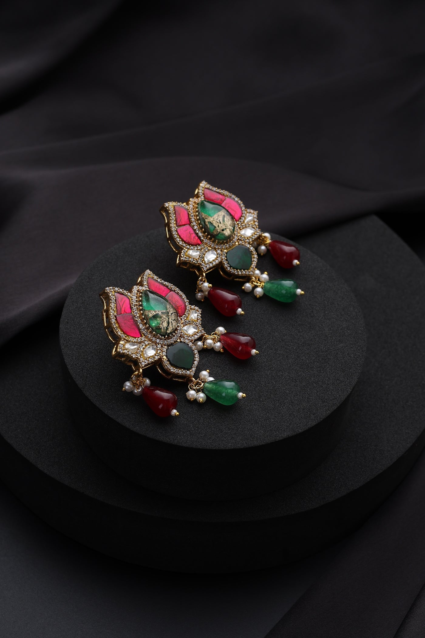 Tejal Multicolour Polki Dangler Earrings