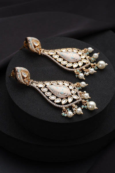 Nishka Multicolour Polki Dangler Earrings