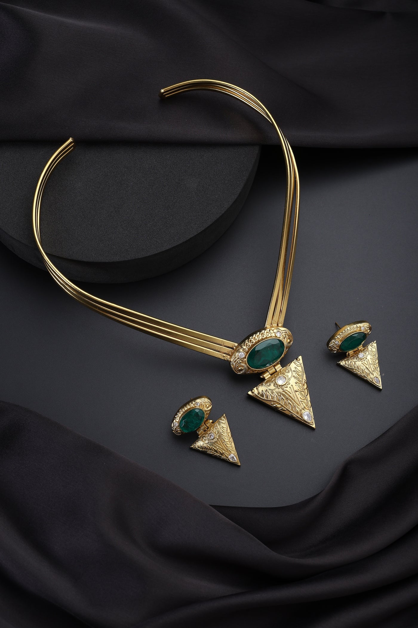 Sarv Emerald Polki Hasli Set