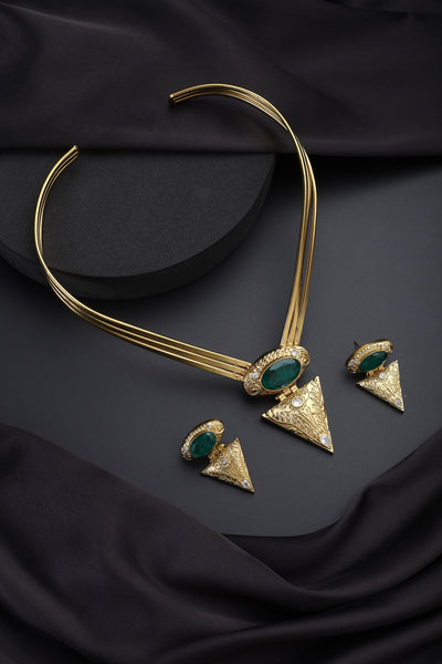 Sarv Emerald Polki Hasli Set