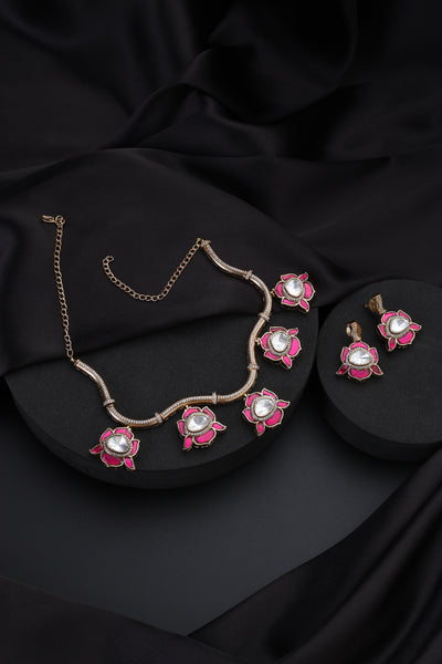 Mohdari Ruby Polki Hasli Set