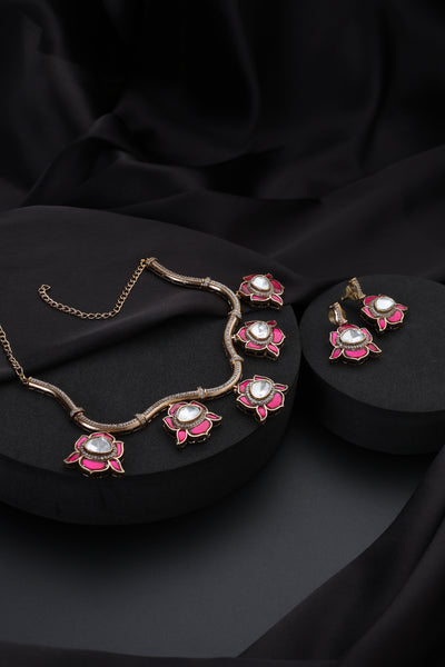 Mohdari Ruby Polki Hasli Set