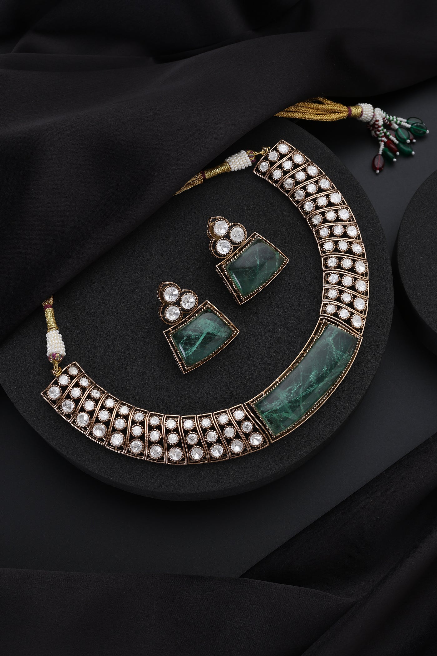 Aprajita Emerald Polki Hasli Set