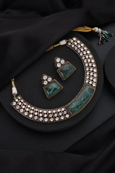Aprajita Emerald Polki Hasli Set