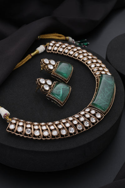 Aprajita Emerald Polki Hasli Set