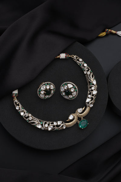 Menka Emerald Polki Hasli Set