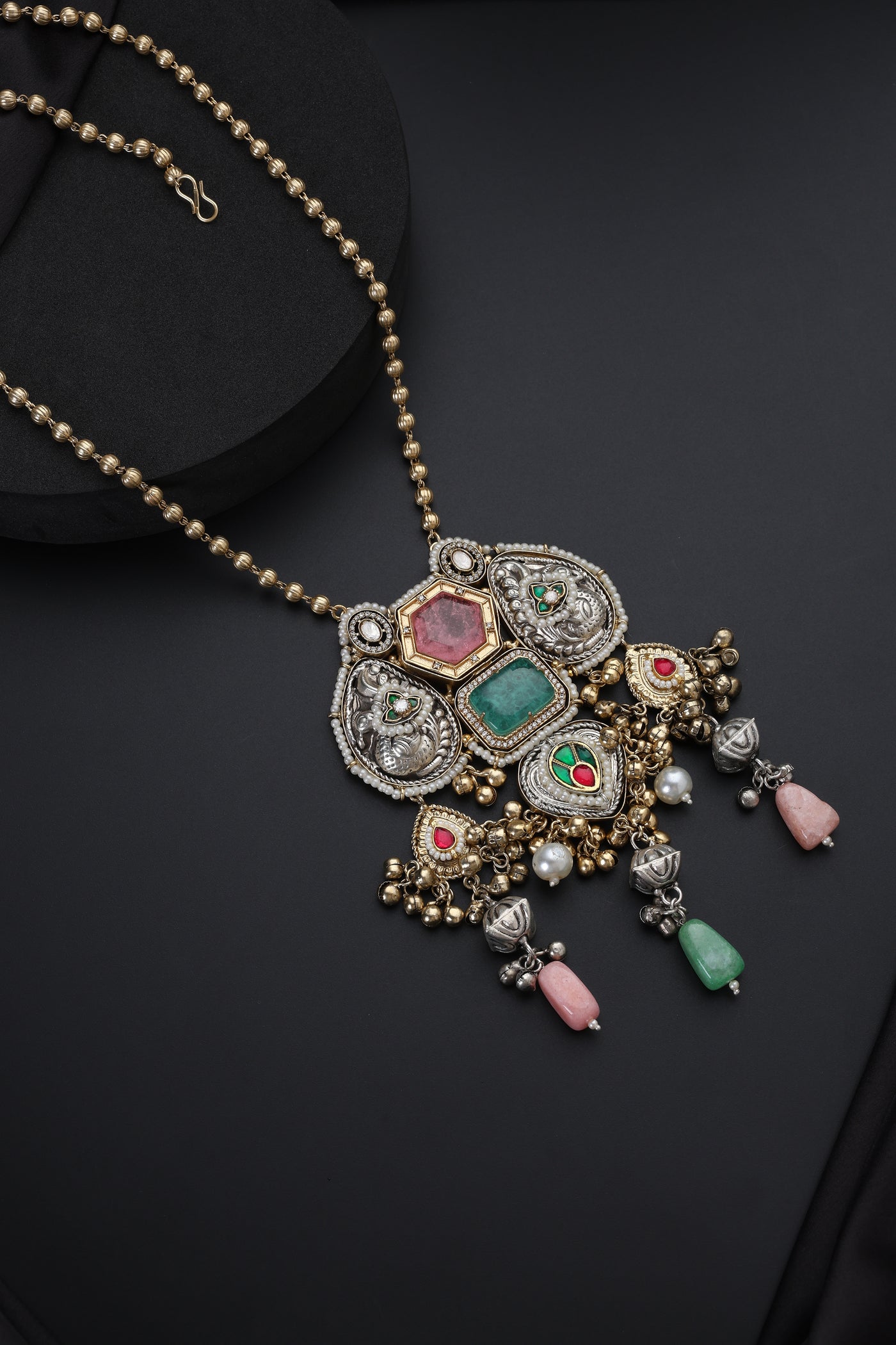 Svara Multicolour Silver Pendant