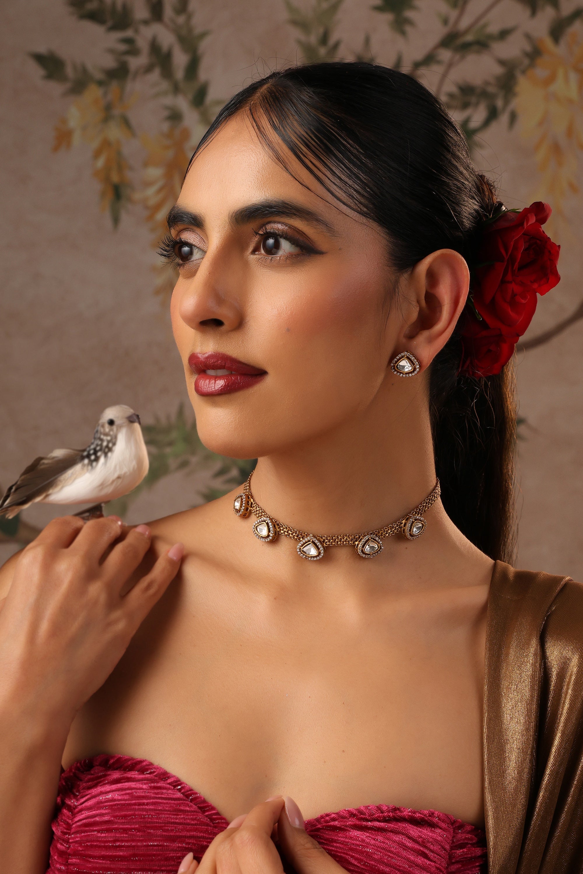 Amir Reksha Reksha Gold Polki Necklace Set - Swabhimann – SWABHIMANN