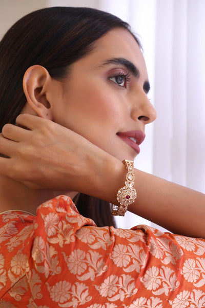 Kayna Rose Gold Polki Bracelet