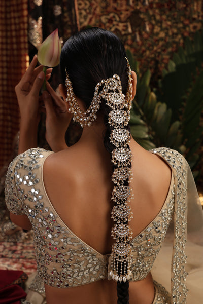 Suha Gold Kundan Braid Pin