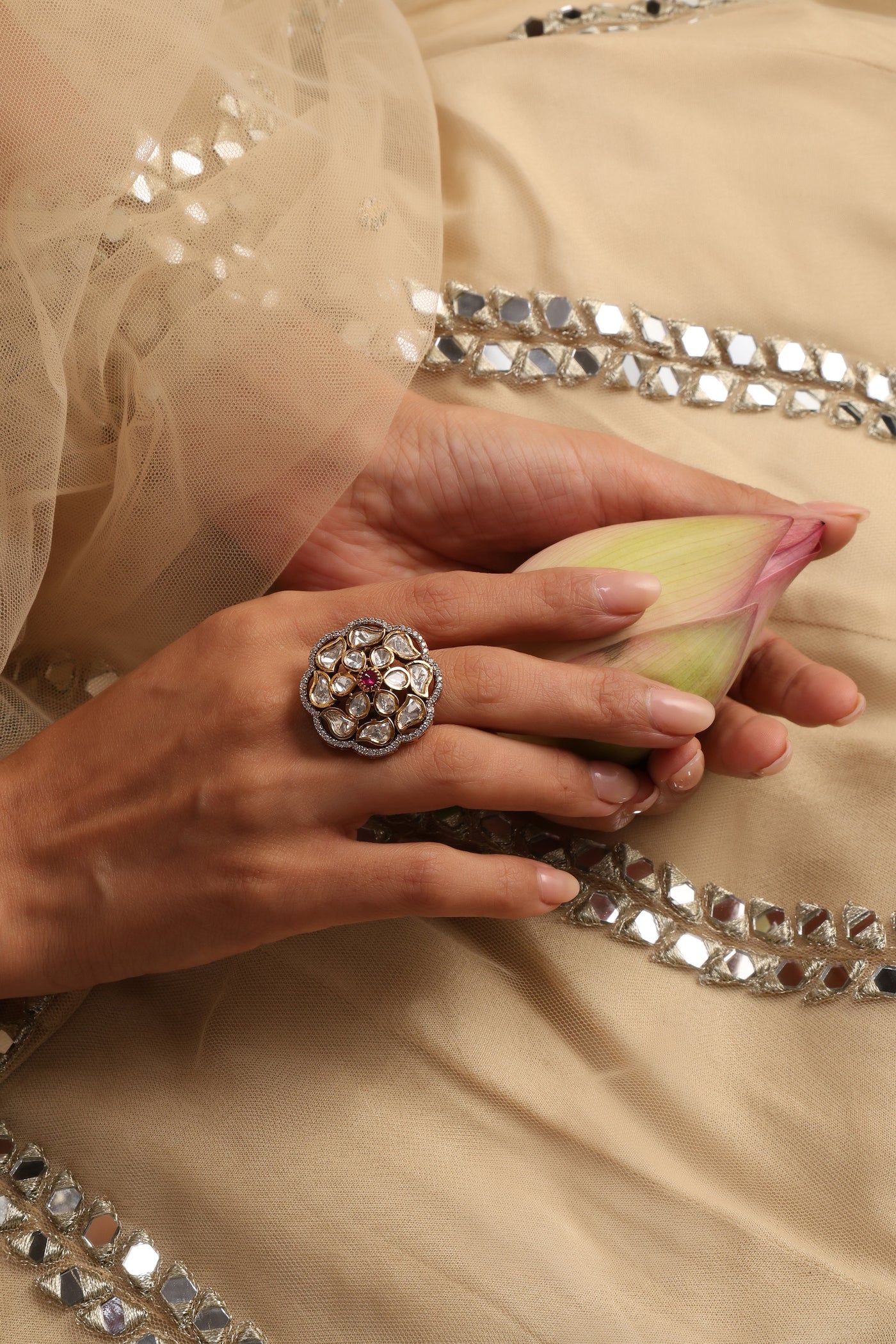 Azara Red Polki Ring