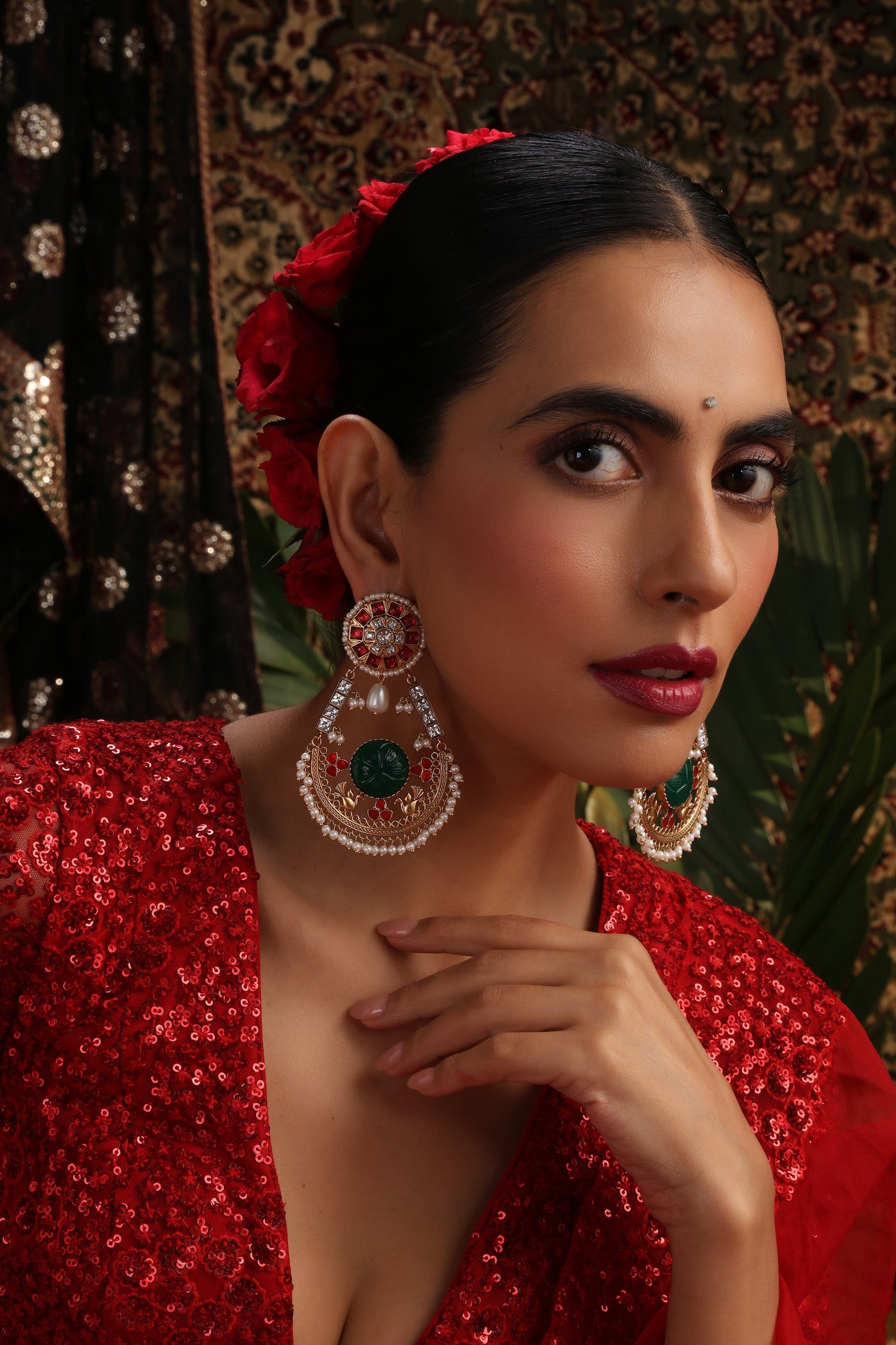 Shrinika Multicolor Chandbali Earrings