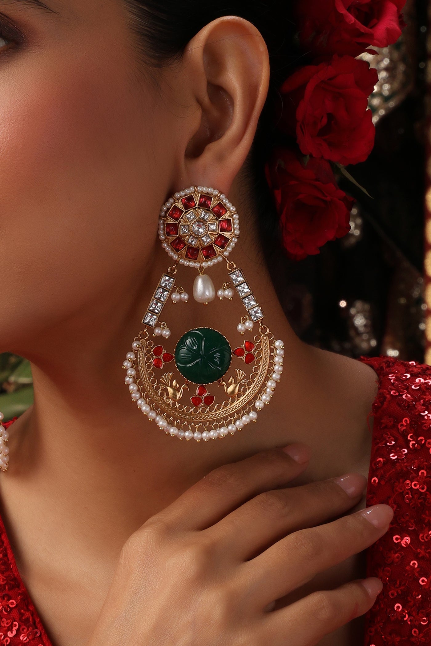 Shrinika Multicolor Chandbali Earrings