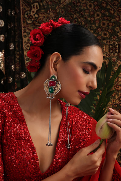 Reva Emerald Dangler Earrings