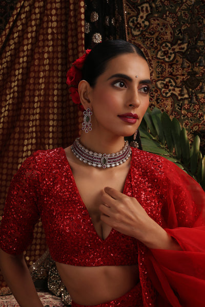 Faarya Multicolour Zirconia Choker Set