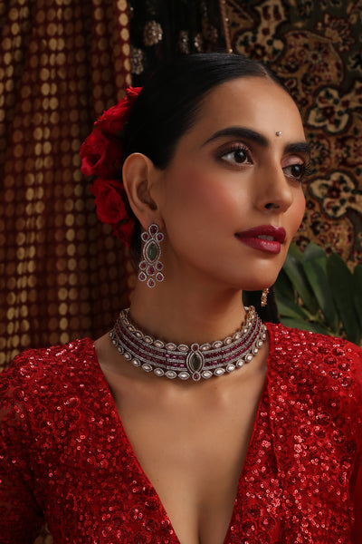 Faarya Multicolour Zirconia Choker Set