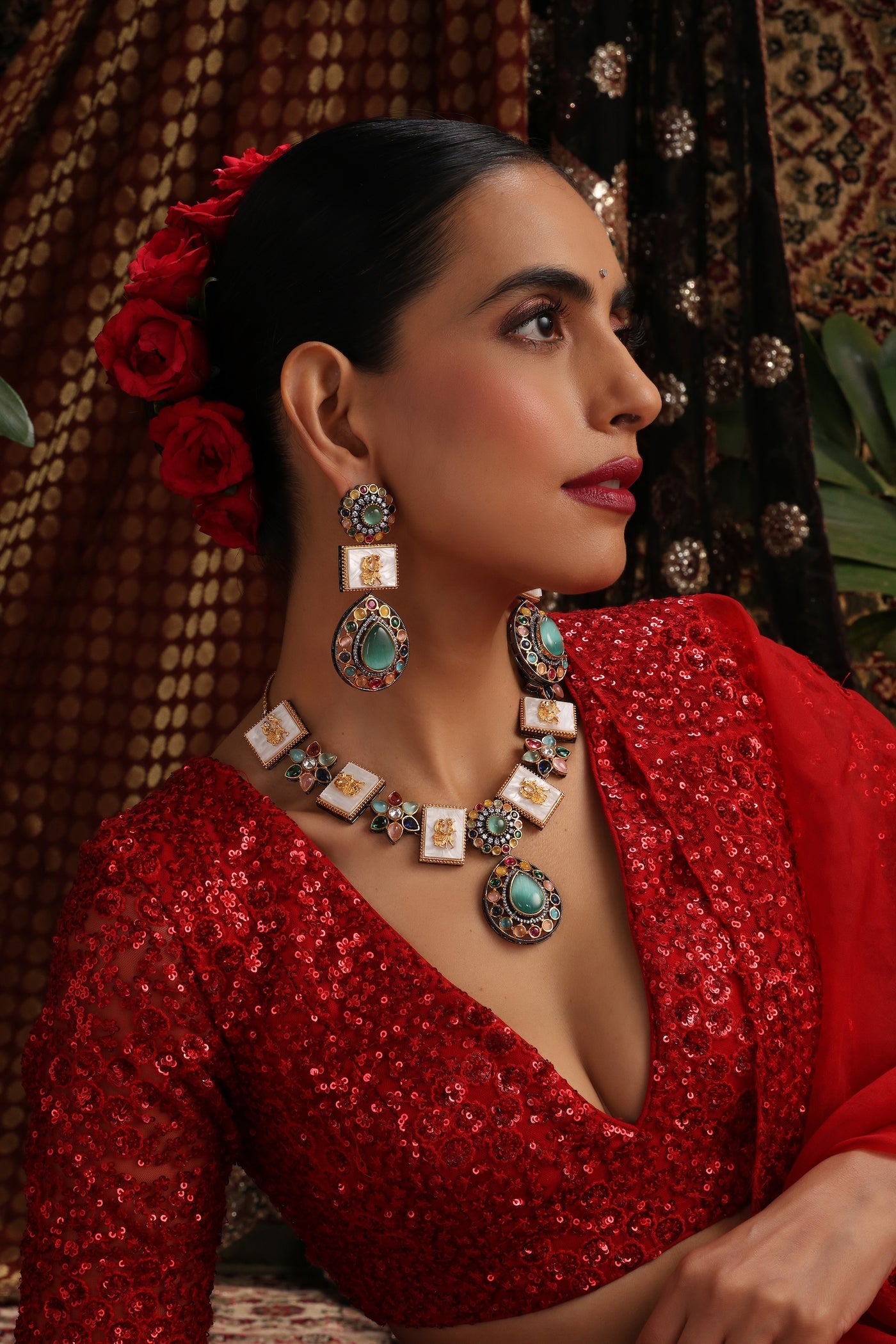 Itika Multicolor Zirconia Necklace Set