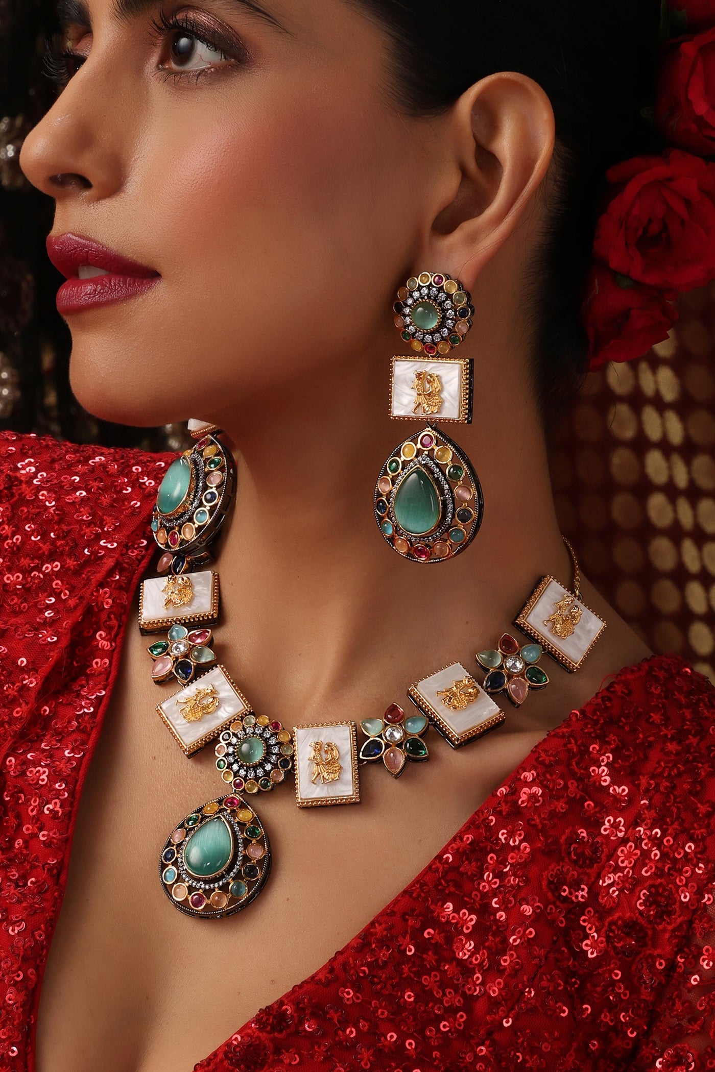 Itika Multicolor Zirconia Necklace Set