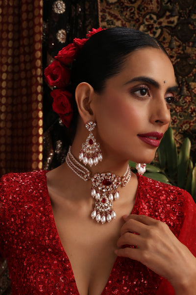 Panchita Red Polki Choker Set