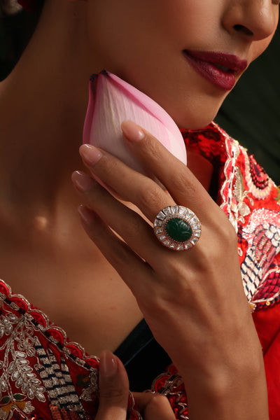 Nysa Green Polki Ring