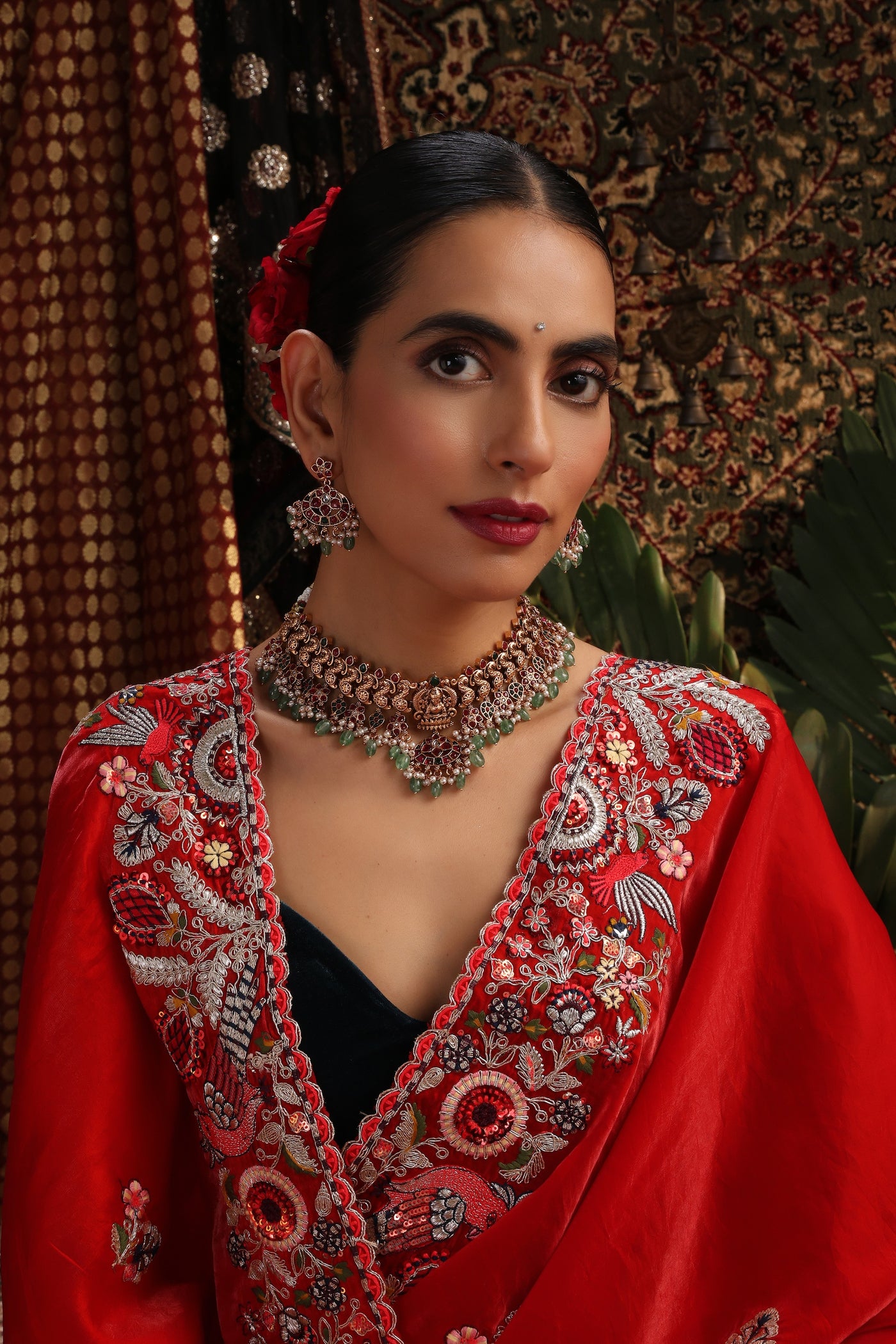 Prasanthi Multicolour Temple Choker Set