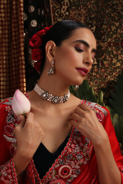 Ridhie Green Polki Choker Set