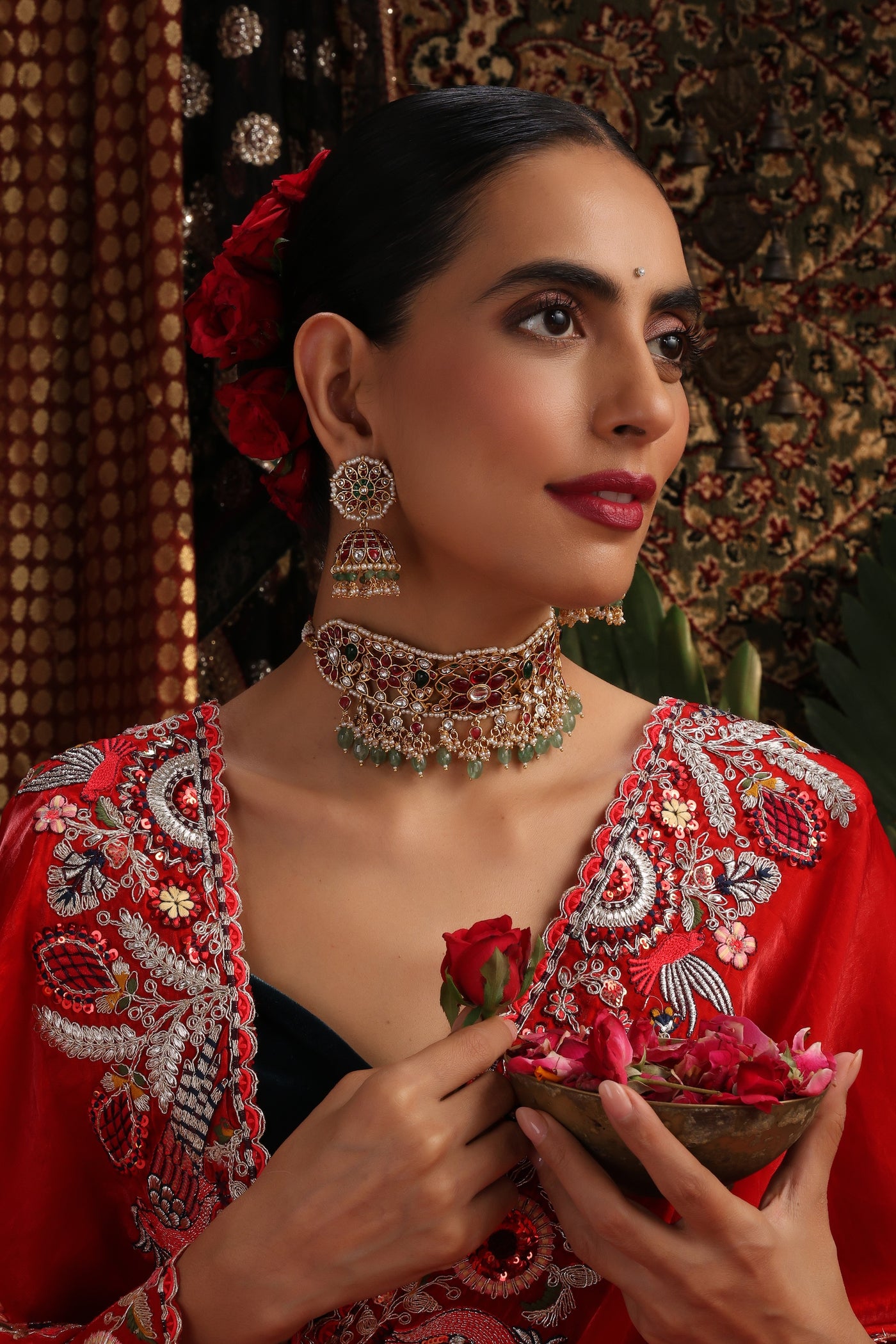 Pavithra Multicolour Jadau Choker Set