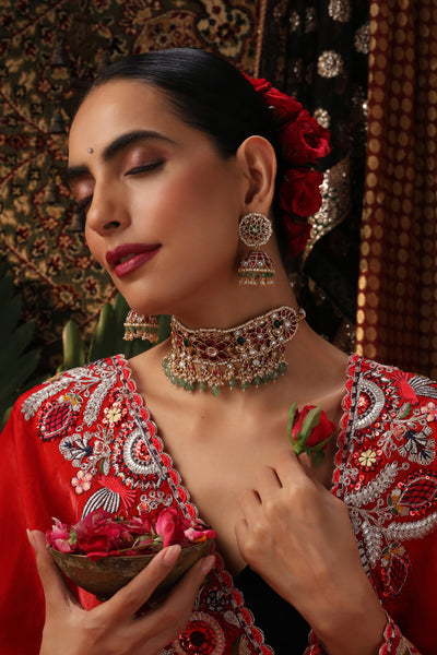 Pavithra Multicolour Jadau Choker Set