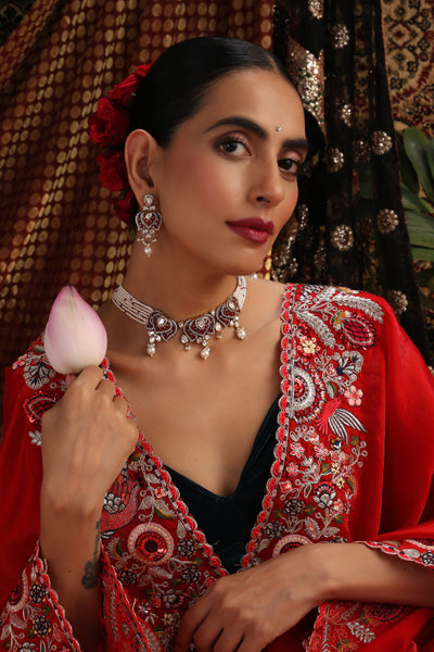 Rabiya Ruby Polki Choker Necklace Set