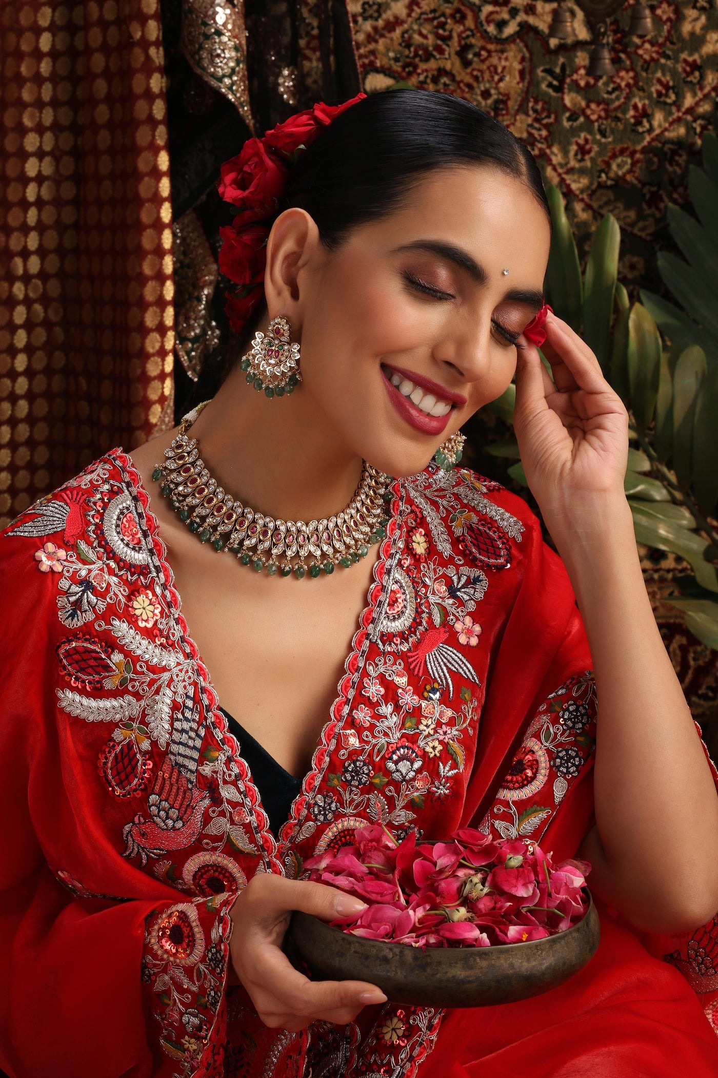 Hritika Green Polki Necklace Set