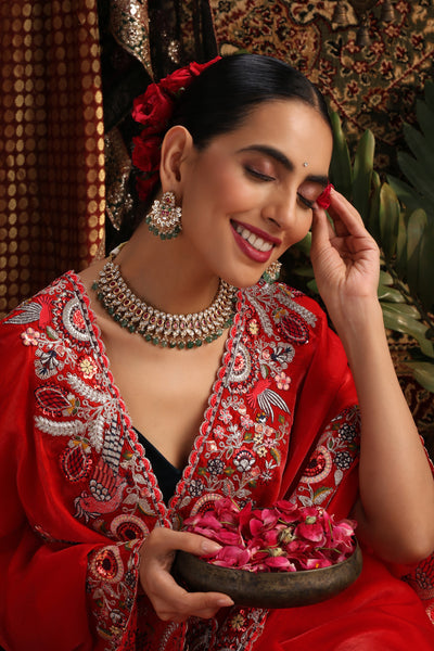 Hritika Green Polki Necklace Set