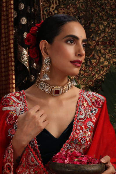 Mahika Ruby Polki Choker Set