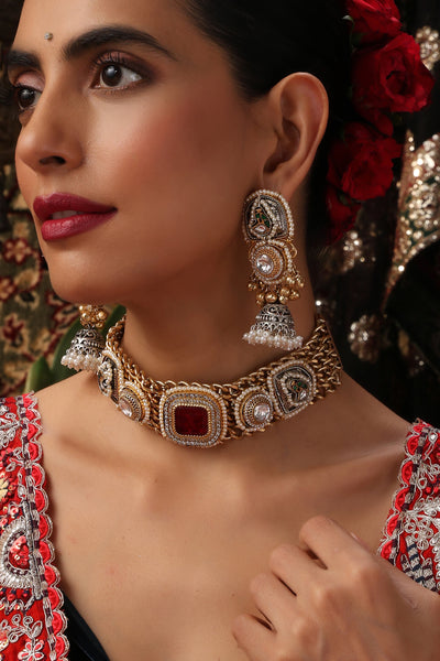 Mahika Ruby Polki Choker Set