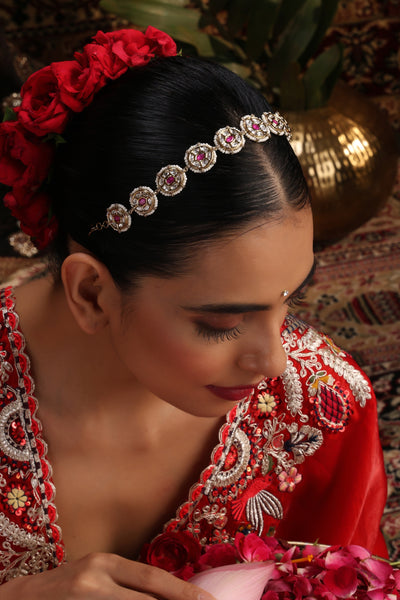 Suriti Red Polki Sheesh Phool