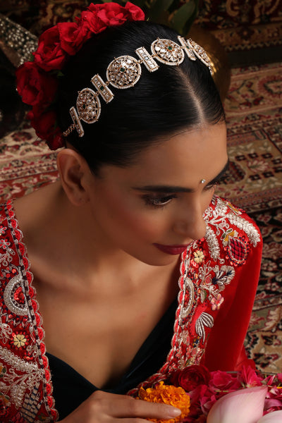 Aashka Green Polki Sheesh Phool